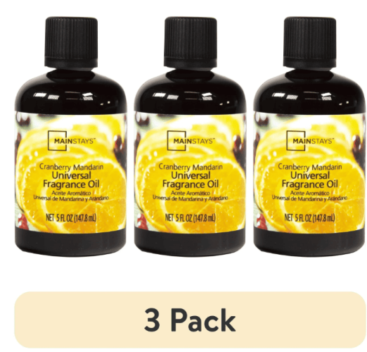 (3 pack) Mainstays Universal Fragrance Oil, Cranberry Mandarin Scented, 5 fl oz, for use with Fragrance Oil Diffusers, Fragrance Warmers, Potpour