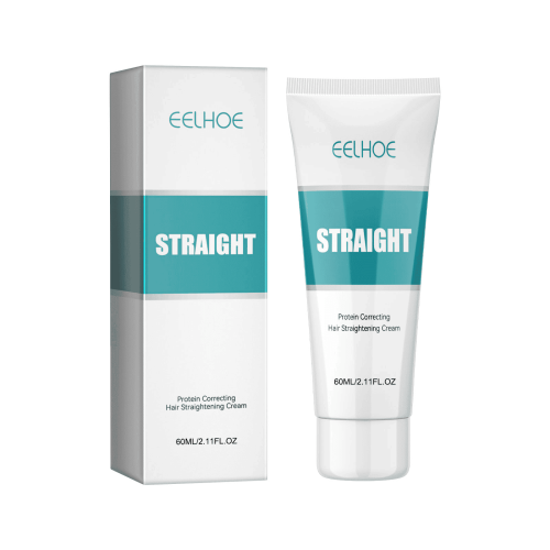 EELHOE Protein Corrective Straightening Cream Smoothes Frizz Repairs Split Ends Damaged Hair Straightening Leave-In Conditioner